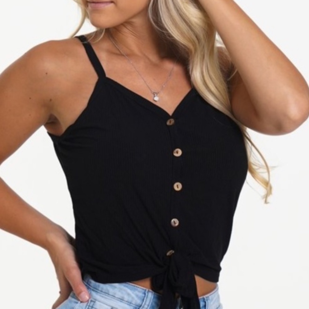 NVGTN **BRAND NEW w/ Tags** black tie it up tank